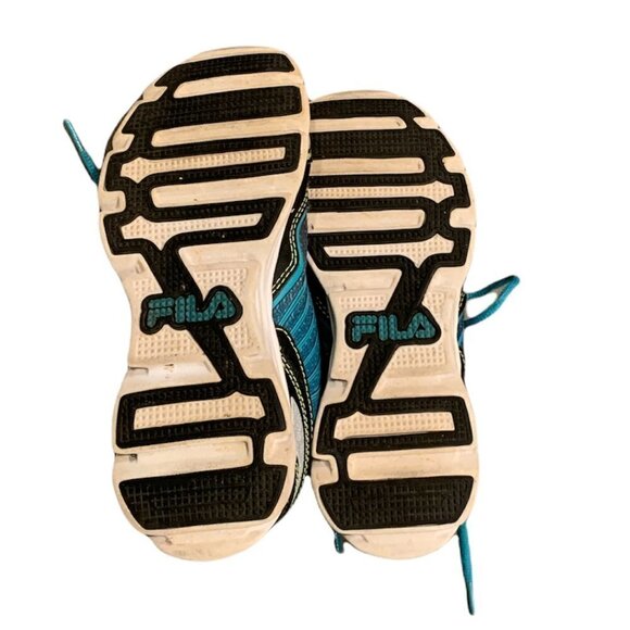 Fila Women's Black Neon Blue Lace Up DLS Foam Cool Max Running Shoes Sz 7 #215i - Picture 8 of 10